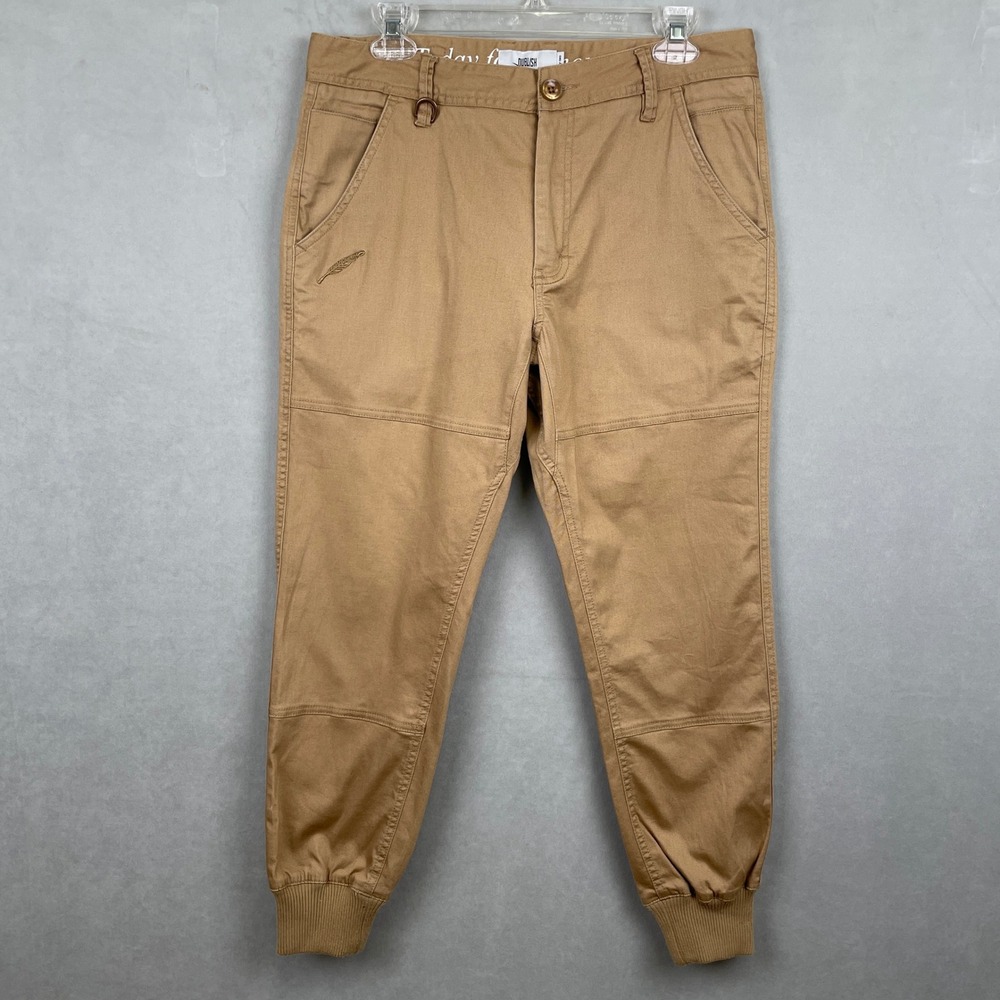Publish Brand Legacy Jogger Pants Tan Khaki Water‎ Resistant Mens 32 Streetwear